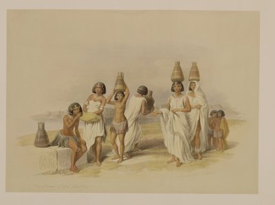 Nubian Women at Kortie on the Nile, from Egypt and Nubia, Vol.1 by David Roberts